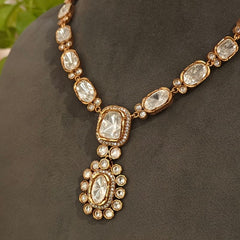 Anesha Uncut Polki Neckline Set