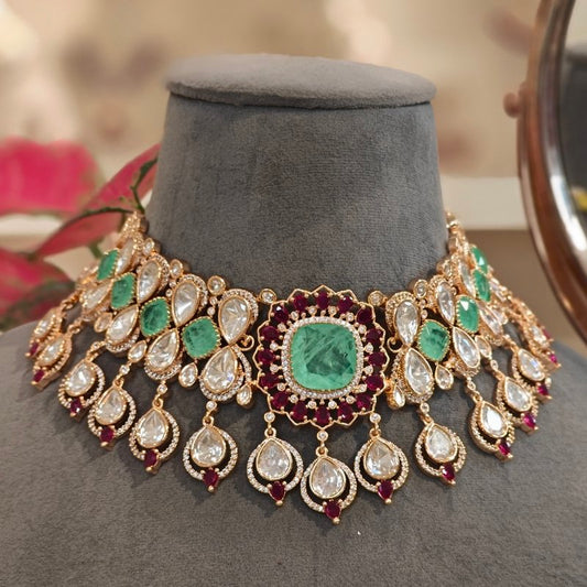 Alamelu uncut polki choker set