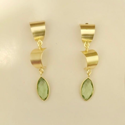 Fiza danglers (Golden\, Mint green)