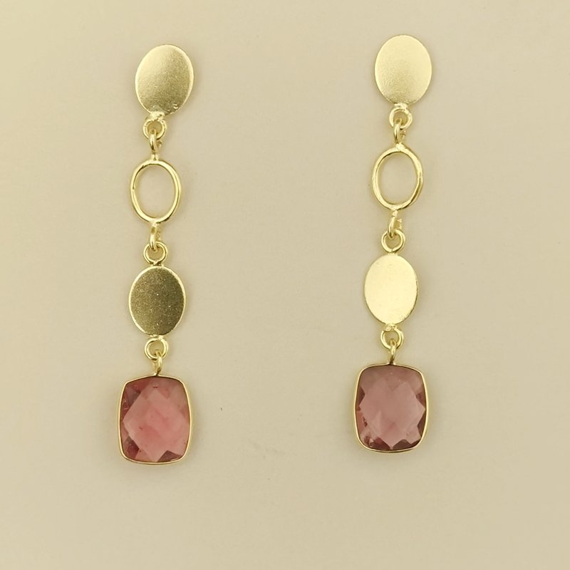 Farah danglers (Golden, Rhodolite)