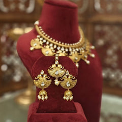 Apsara antique gold plated set