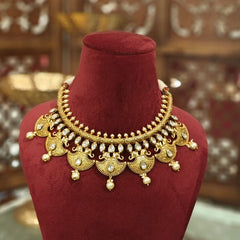 Apsara antique gold plated set