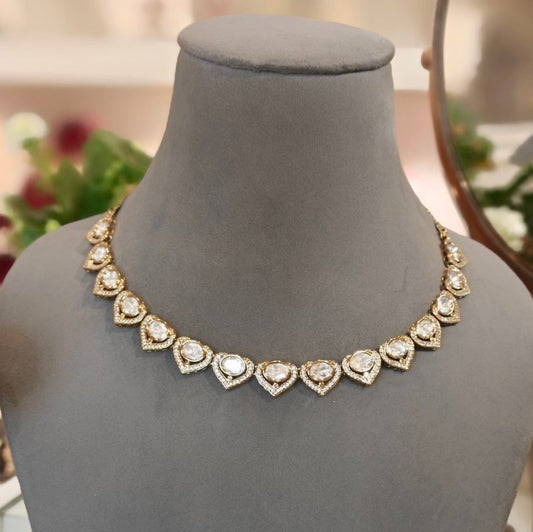 Aasvi Antique polki neckline