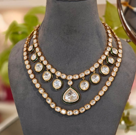 Amiti Kundan Polki Double Line Set