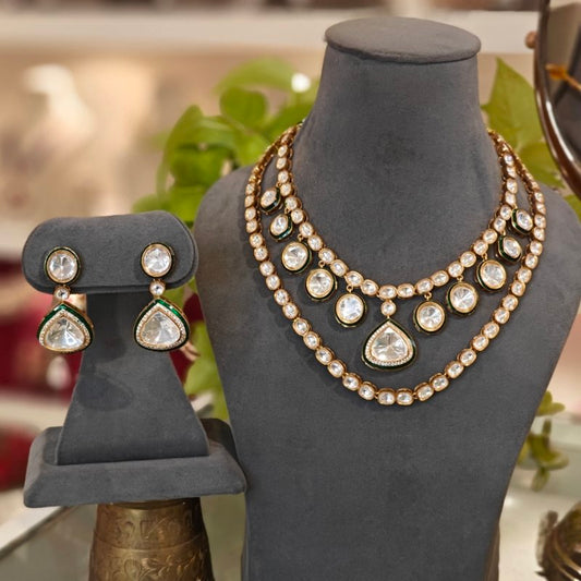 Amiti Kundan Polki Double Line Set