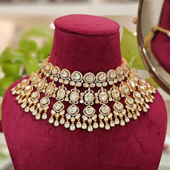 Aadesh Polki Neckline Set