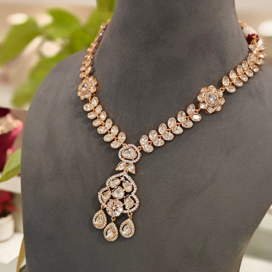 Elishaa Polki Pendent Set (Golden)