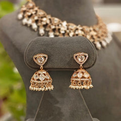 Chahat Polki Neckline Set (Pearls)