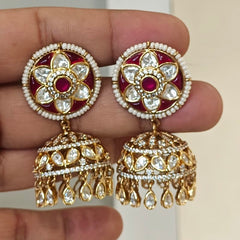 Lalitha polki jhumka (Ruby Red)