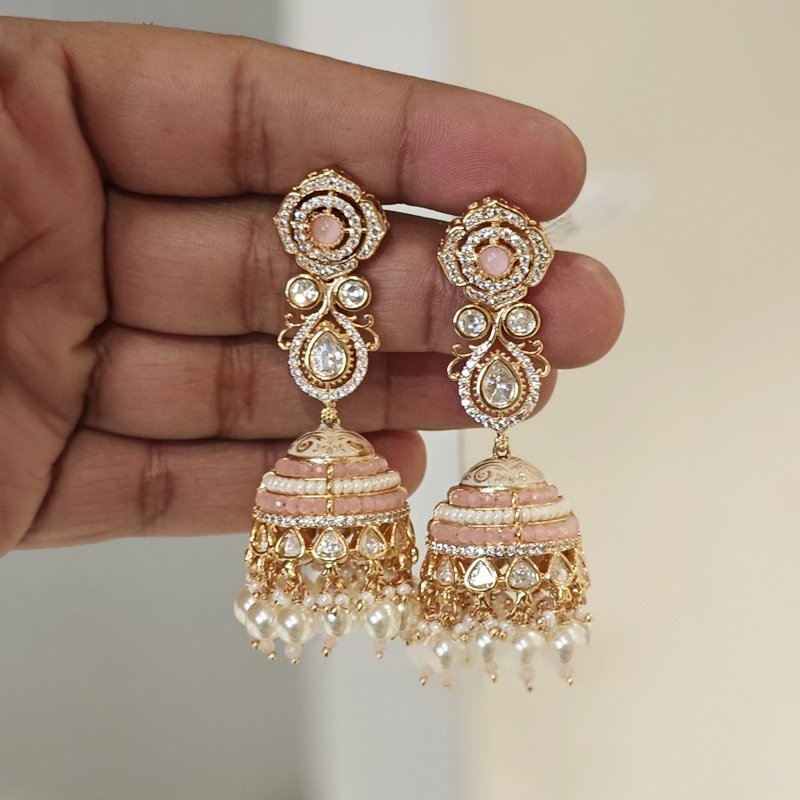 Aishwarya polki jhumka (Pink)