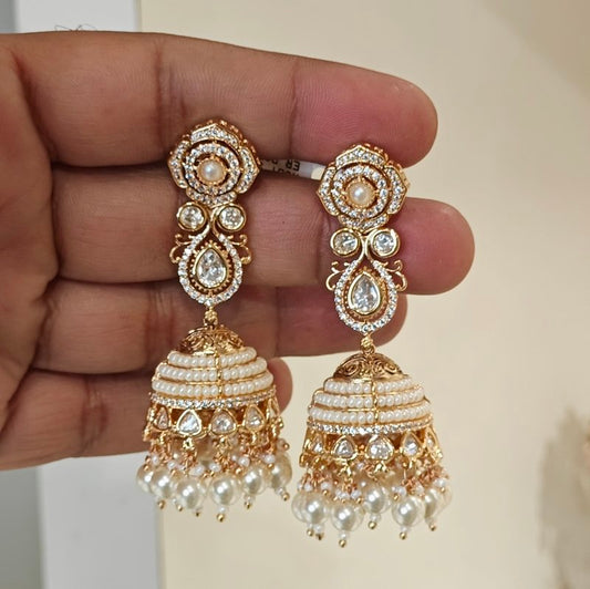 Aishwarya polki jhumka (Pearls)