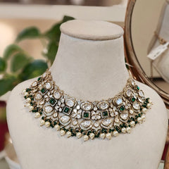 Kaner Polki Neckline set