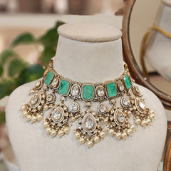 Kavya Polki Neckline set