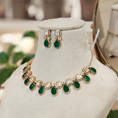 Meghna Polki Neckline set