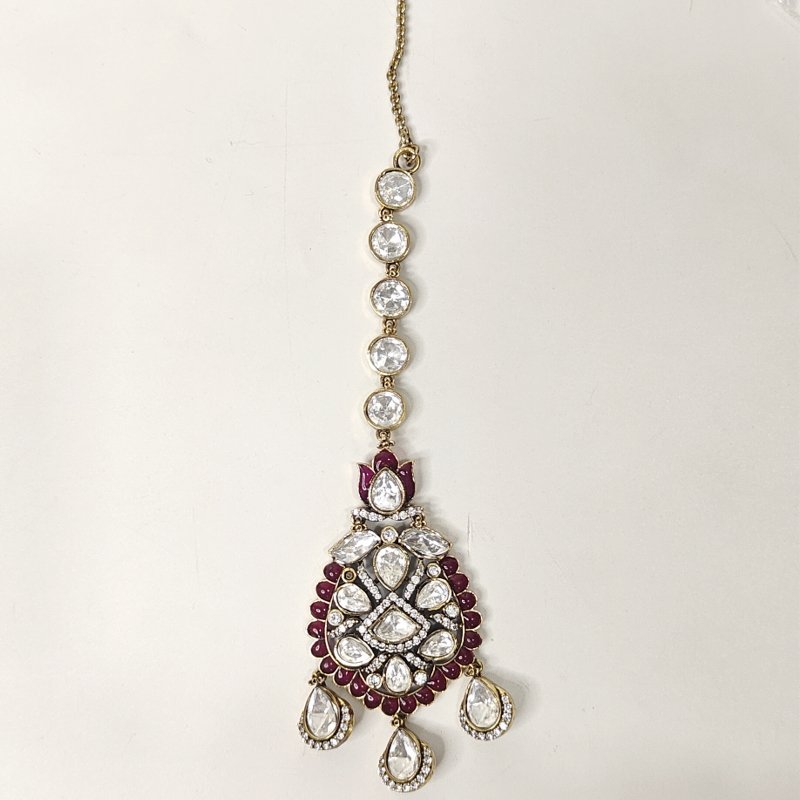 Mia Polki Maangtikka (Ruby Red)