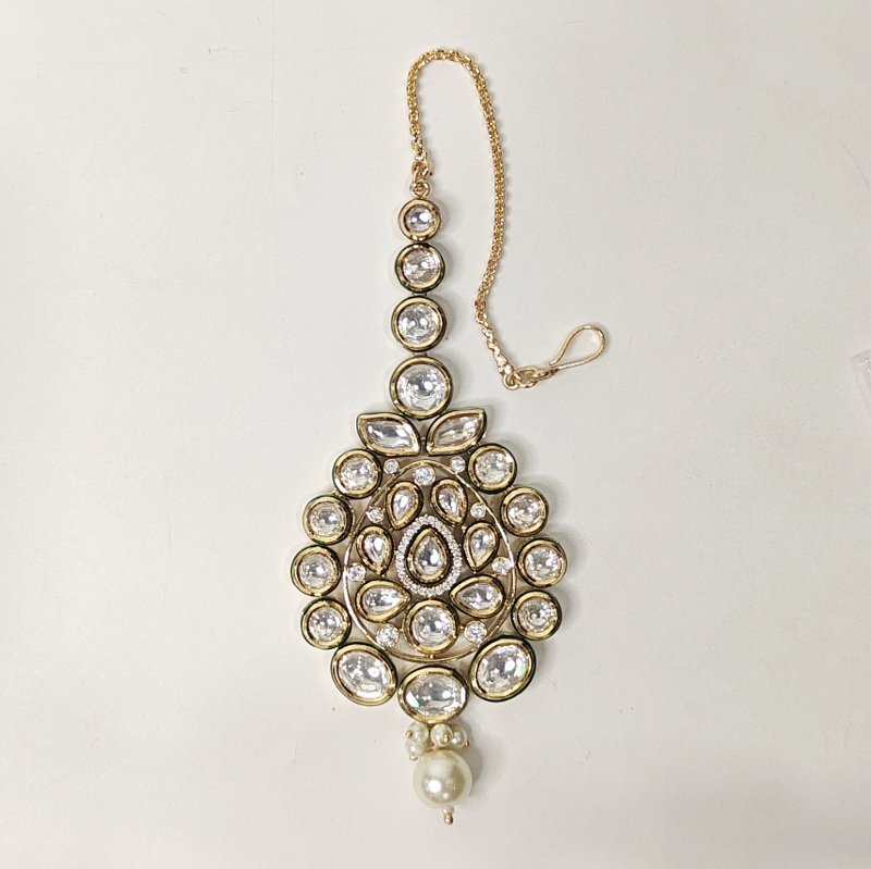 Heena kundan polki maangtikka (Golden, Ruby)
