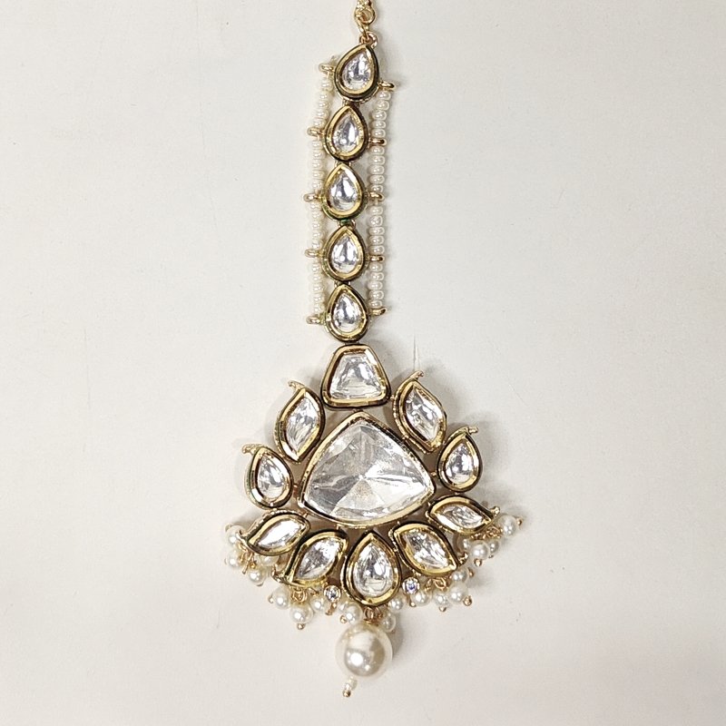 Hetal kundan polki maangtikka (Golden)