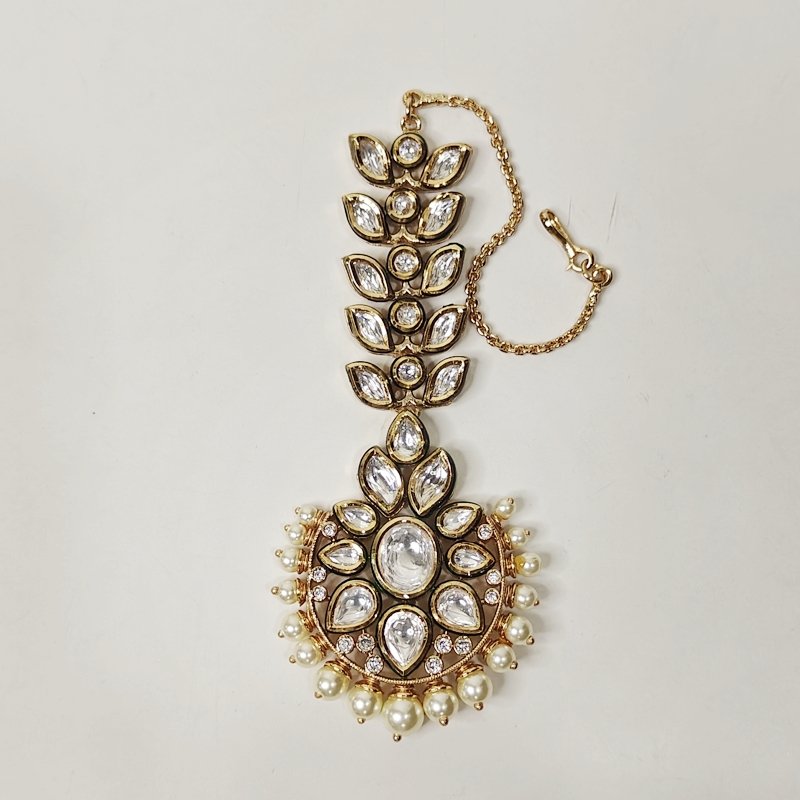 Aroona kundan polki maangtikka (Golden)