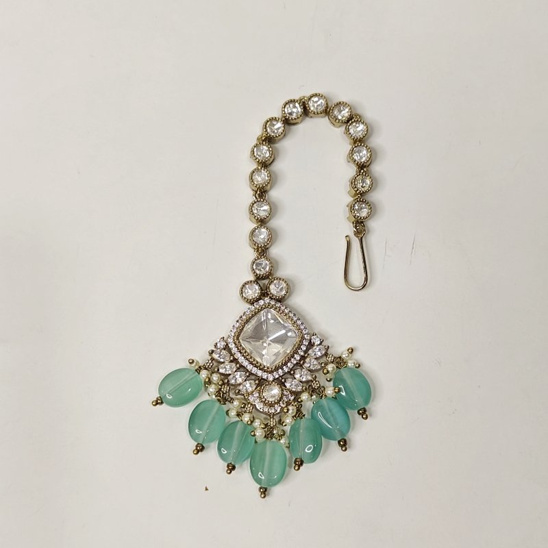 Ela Polki Maangtikka (Mint Green)