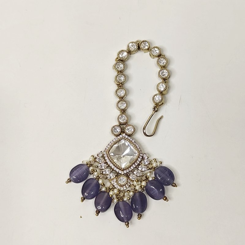 Ela Polki Maangtikka (Purple)