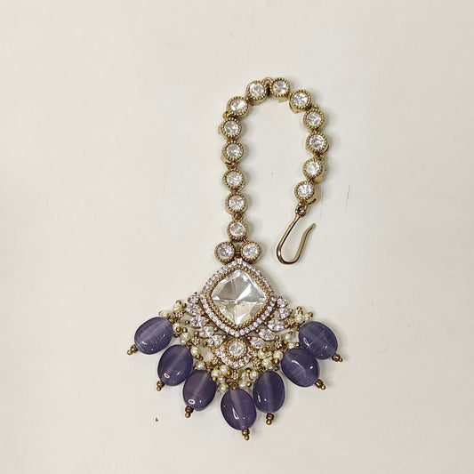 Ela Polki Maangtikka (Purple)