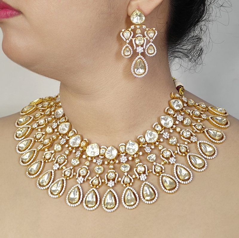 Albela Moissanite bridal necklace set