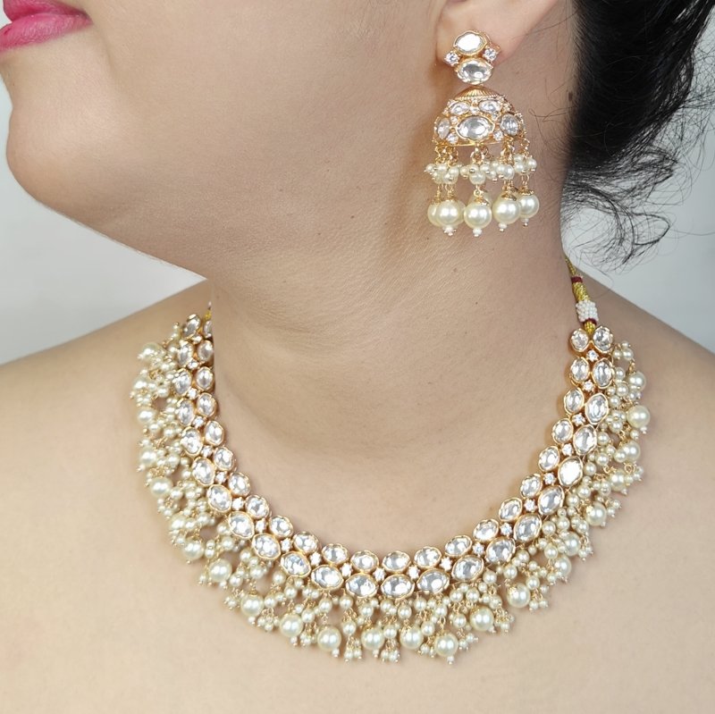 Amaira Polki Neckline set