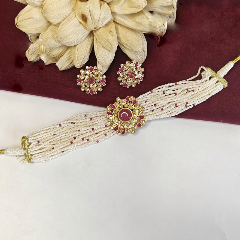 Barkha majenta choker set