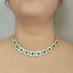 Fraha Emerald Polki Set