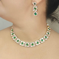 Fraha Emerald Polki Set