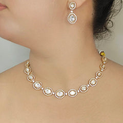 Hezal Polki Neckline set