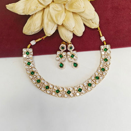 Fraha Emerald Polki Set