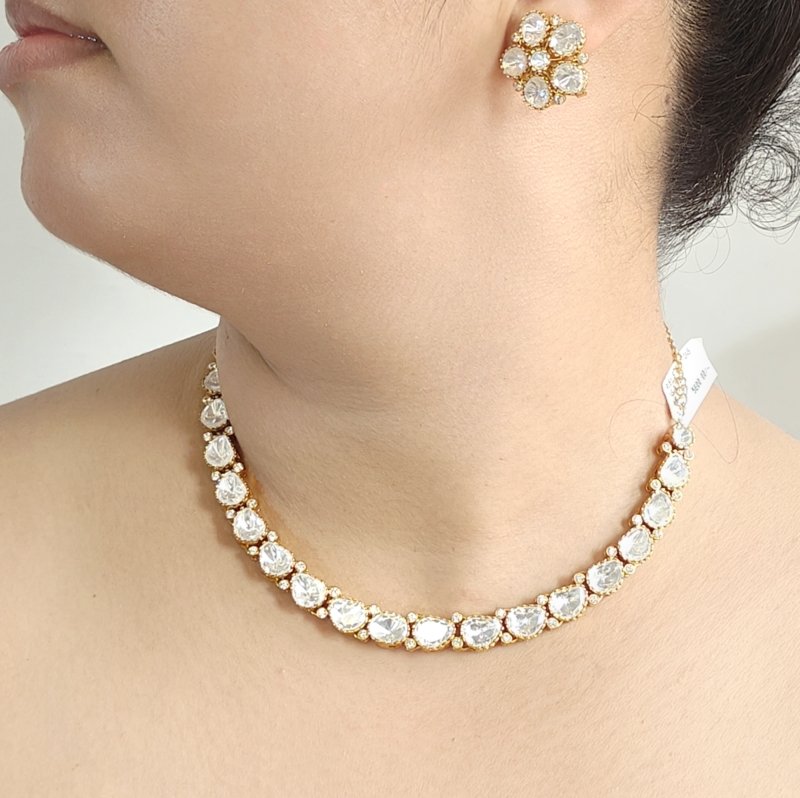 Antarang moissanaite neckline set