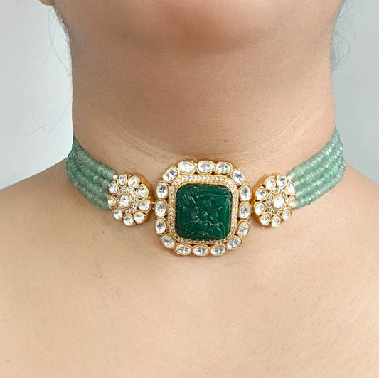 Beena Mint Green Choker Set