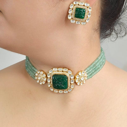 Beena Mint Green Choker Set