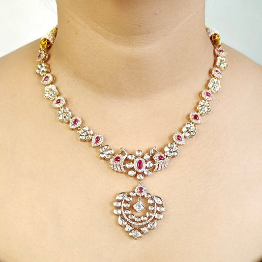 Farah Polki Pendent Set