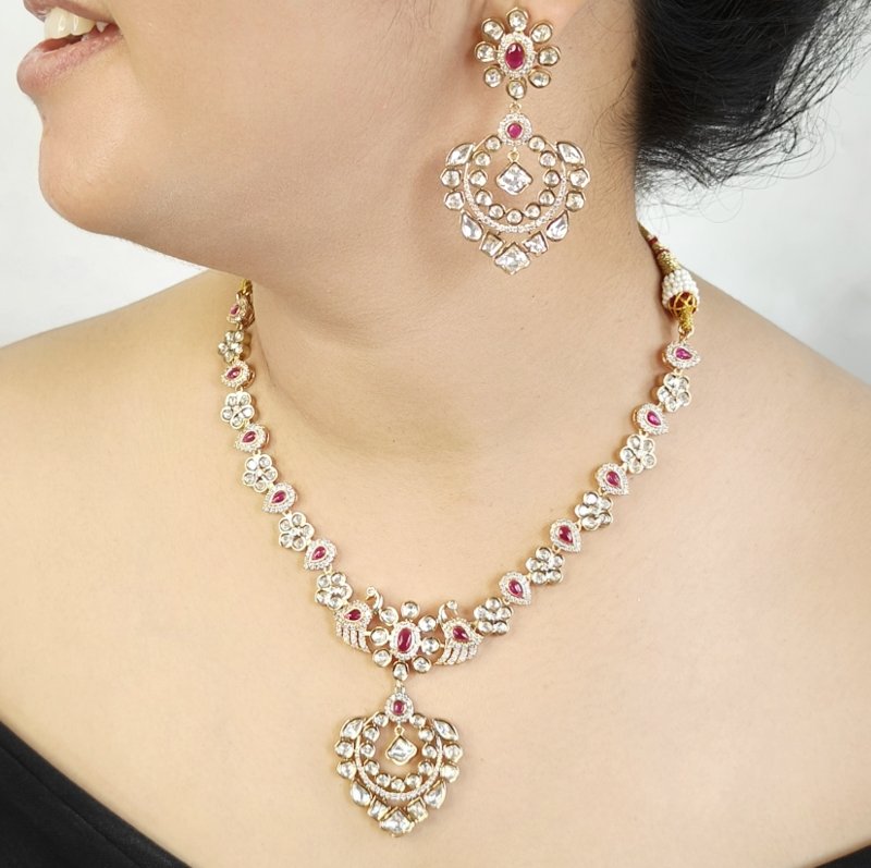 Farah Polki Pendent Set