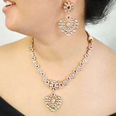 Farah Polki Pendent Set