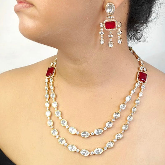 Netra Kundan Polki Double Line Set