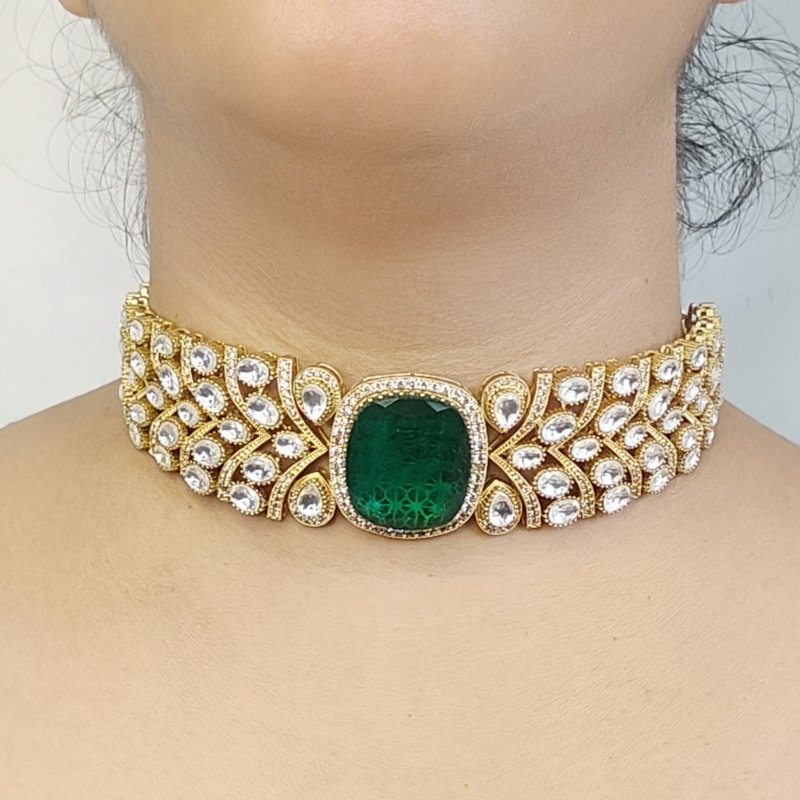 Sarika Moissanite polki choker