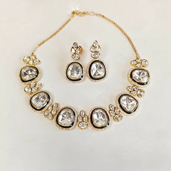 Amrutha Red Polki Necklace Set