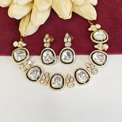 Amrutha Red Polki Necklace Set