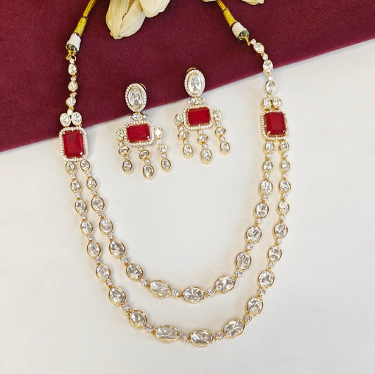 Netra Kundan Polki Double Line Set