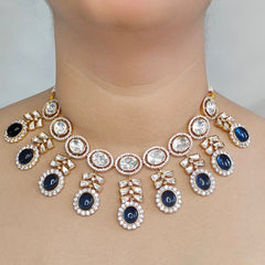 Anurima Royal Blue Polki Set