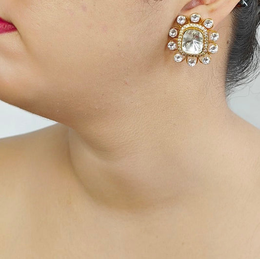 Emma moissanite polki studs