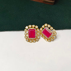 Carol Moissanite necklace set (Golden, Ruby Red)