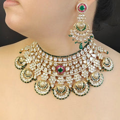 Raassa Green Polki Bridal Set