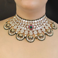 Raassa Green Polki Bridal Set