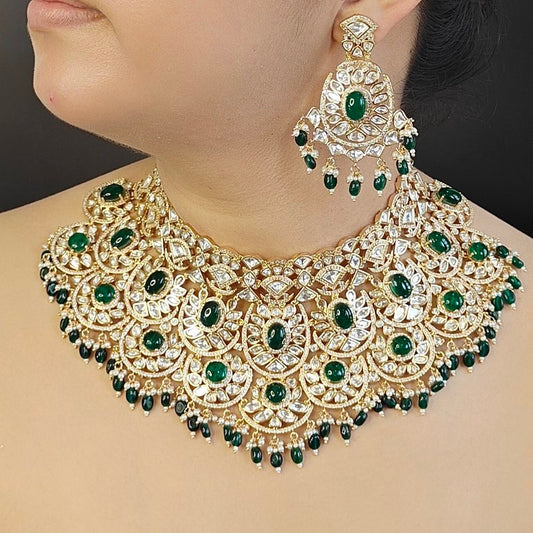 Avni Bridal Green Polki Set