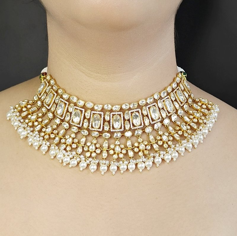 Anahaitaa Moissanite bridal necklace set